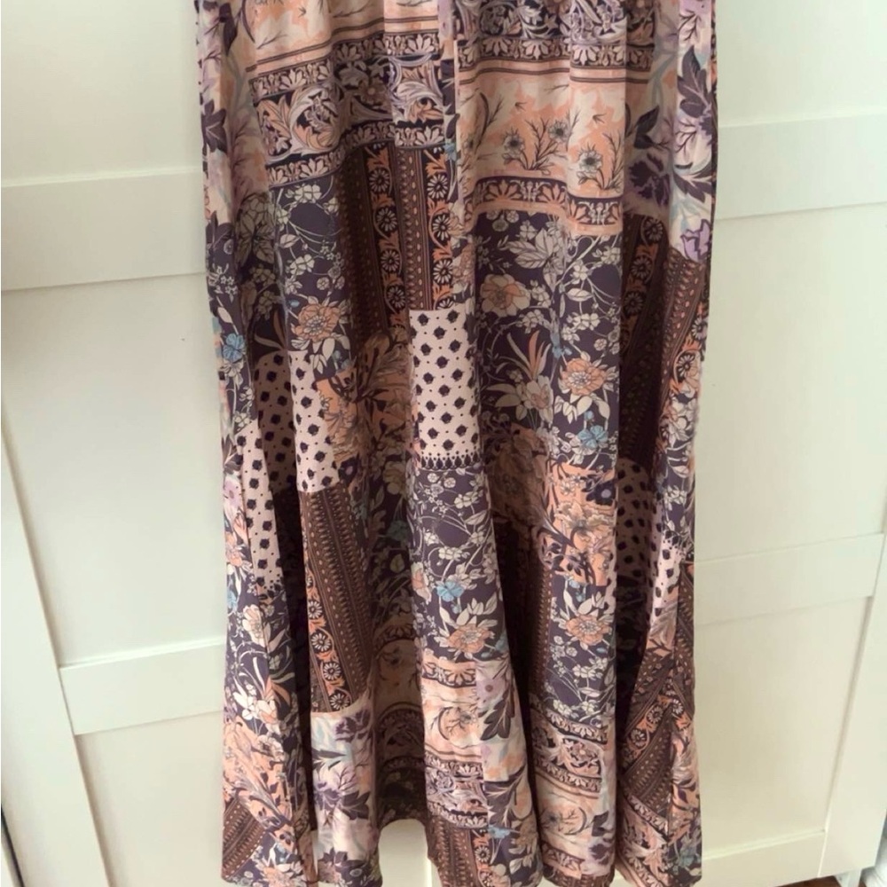 Elegant Floral Patchwork Maxi Skirt
